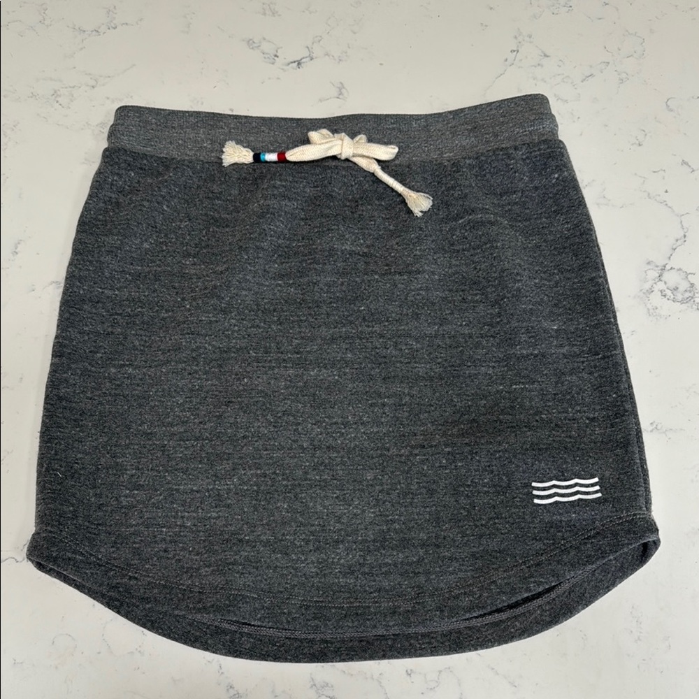 Gray SOL Angeles Sweatshirt Material Skirt with Drawstring